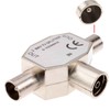 kenable 2 Way RF TV Freeview Push Style Coax Splitter
