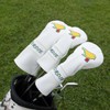 Golf Headcovers Cute Birdie Applique Embroidered Premium Leather Liver Cover