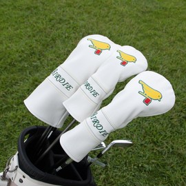 Golf Headcovers Cute Birdie Applique Embroidered Premium Leather Liver Cover Fairway Wood Utility Hybrid Golf Club Set Black Headcover (Driver(1 Piece)