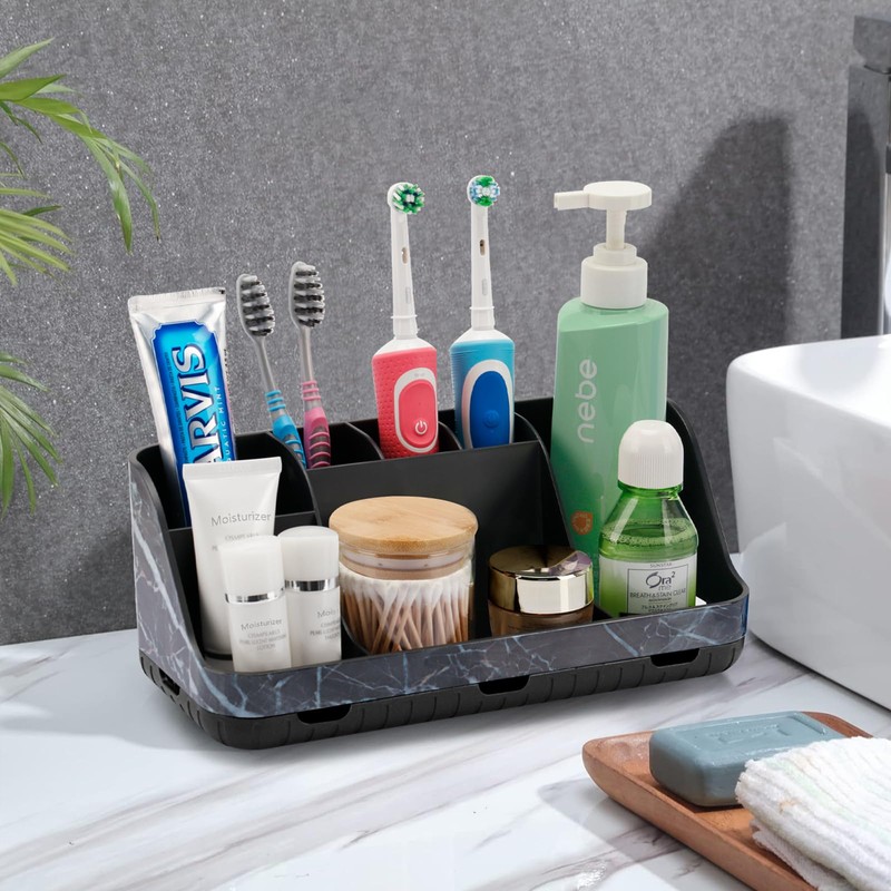 GFWARE Marble Black Toothbrush Holders for Bathrooms - Detachable 7