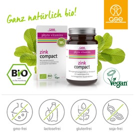 GSE Zink (BIO) - Bio Zink Tabletten - Für Immunsystem, Stoffwechsel, Haut, Haare & Nägel - Zink Vegan, aus Bio Guavenblattextrakt - Laborgeprüft, aus Deutschland - 60 Zinktabletten (für 30 Tage)