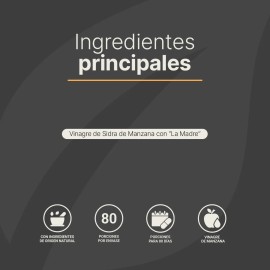 Vinagre De Manzana Orgánico De 240 Cápsulas. Apple Platinum B Life