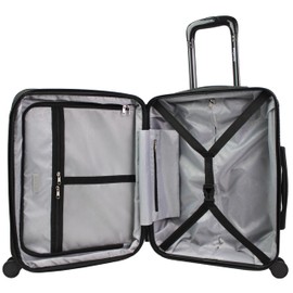 World Traveler Dejuno Tonal Lightweight Polycarbonate Hardside Expandable Spinner Luggage Suitcase with TSA Lock, Onyx, 20" Carry-On & 19" Backpack