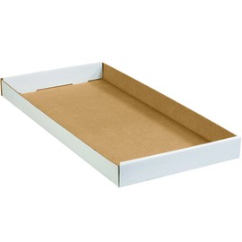 Partners Brand P24122CTW Corrugated Trays, 24"L x 12"W x 1 3/4"H, White (Pack of 50)