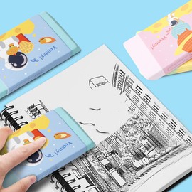 Smilo 3 Pcs Jumbo Big Erasers, Wedge Large Eraser Giant Pencil Rubber Eraser for Students Teachers as School and Office Supplies(3.93" x 1.57")