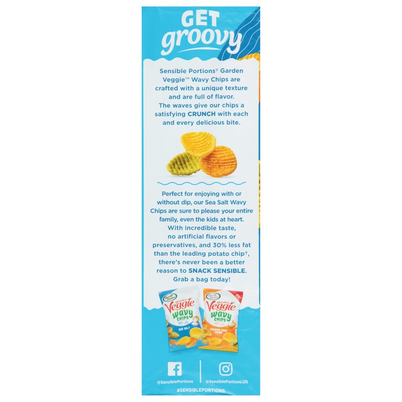 Sensible Portions Garden Veggie Wavy Chips, Sea Salt, 5 Oz