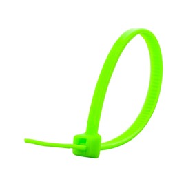 Secure 4 Inch Neon Green 18 lb Miniature Nylon Cable Tie - 100 Pack