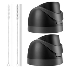 PHULWEL 2 Pack Replacement Lid for Owala Freesip Water Bottle, Compatible with Owala Lid and Cap 16oz 24oz 32oz 40oz, Owala Cup with Straw Brush, Owala Accessories Leak-Proof,BPA-Free（Black）