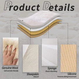 LLB Genuine Sheepskin Car Seat Cushion Seat Covers for Cars Trucks SUV Comfort Seat Protector Pad for Car Driver Seat Car Accessories for Women Office Chair Car Decor (Pearl, Front Seat Cushion-1 Pc)