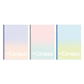 KOKUYO Smart Campus NO-GS3CWBT-L2X3 Notebook, Pack of 3 Colors, B5, Ruled with 0.2-Inch Spacing and Dots, Limited Edition, Soufflé Tones