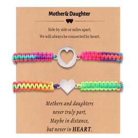 Back to School Bracelets Mother Day Gifts for Mom Daughter,Mother Daughter Bracelets,Mommy and Me Bracelets,Mom and Daughter Matching Bracelets,Birthday Mother's Day Gifts (Matching Heart)