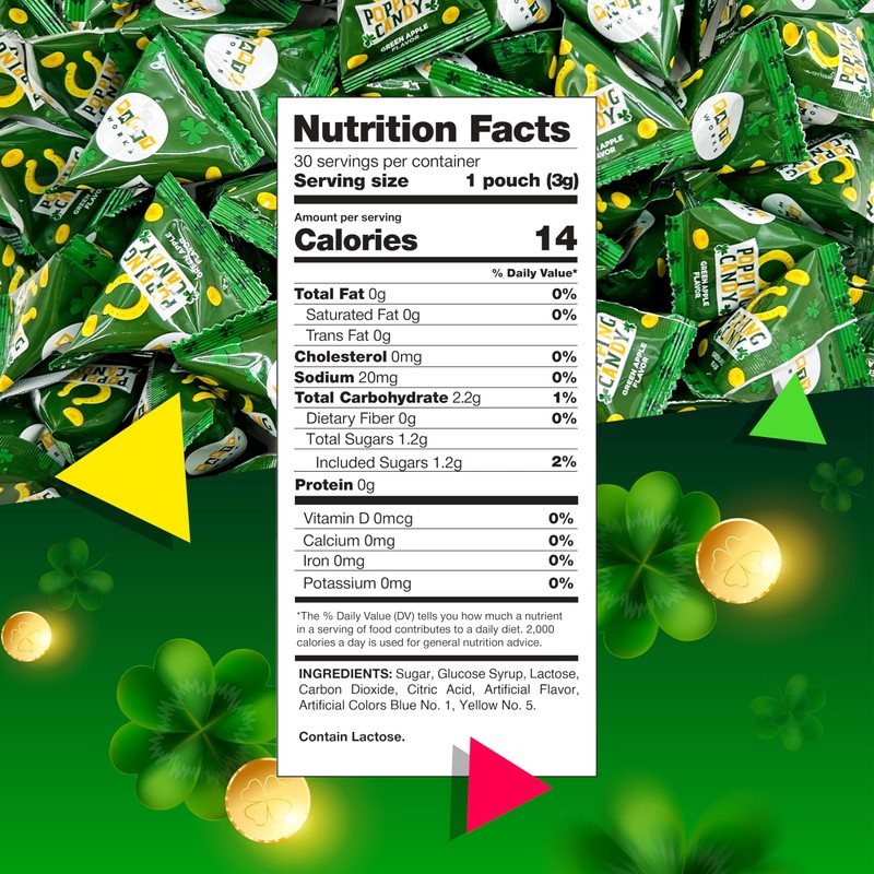 St. Patrick's Day Sour Popping Rock Candy | 30 Count