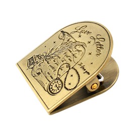 Dwpetzo Love Letters Metal Book Clip for TN Travelers Moterm Midori Notebook Accessories, Decorative Binder Clip for Bullet Journal Junk Journal Collage Page Holder Art Journaling