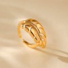 Jewlure Sculptural Gold-Toned Metal Ring, Artistic Design