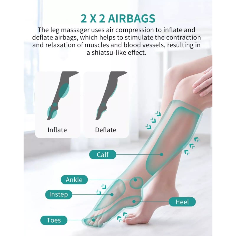 Nekteck Leg Massager with Air Compression for Circulation and Relaxation,