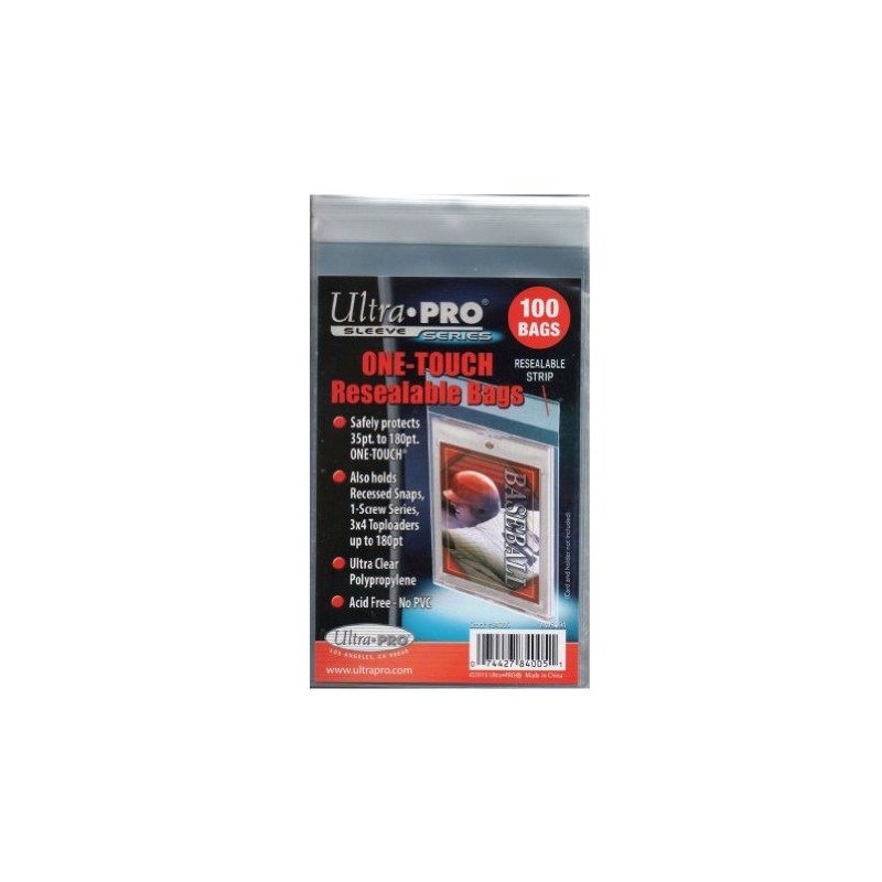 Pack of 100 Ultra Pro One Touch Resealable Poly Bags