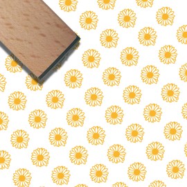 craspire Mini Wooden Rubber Stamp Daisy Flower Floral 3/5 Inch Cute Pattern Small Wood Stamps Vintage Reusable Print for DIY Craft Card Scrapbooking Journaling Albums Card Making Planner