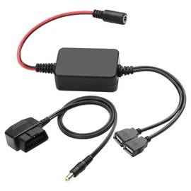 XMSJSIY OBD OBD2 to USB Power Cable 12V 24V 36V 16 Pin OBD2 Male to 12V 6A 5521 DC/5V 2.5A Dual USB Female Charging Adapter Cables with Switch Button and Step Down Power Box-1.2M/3.9FT