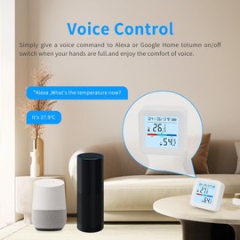 Smart WiFi Thermometer and Hygrometer – Temperature & Humidity Sensor with App Alerts, Data Logger, Backlit Display – Remote Temperature Monitor for Home, Greenhouse