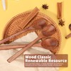 AERZIP 9 Inch Wooden Spoons for Eating Mixing Stirring Soda