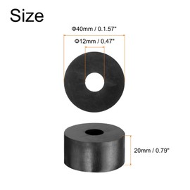 uxcell 8pcs Rubber Spacers 40mm OD, 12mm ID, 20mm Height Round Anti Vibration Spacer Rubber Bushing Grommets Thick Rubber Washers for Home Car Accessories
