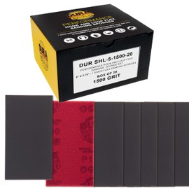 Dura-Gold 1500 Grit 5" x 2-3/4" Sanding Sponges, Box of 20 - Performance Hook & Loop Wet or Dry Flexible Sandpaper Sponge Pads - for Hand Sanding Blocks, Palm Sanders - Polish Metal, Auto Paint, Wood