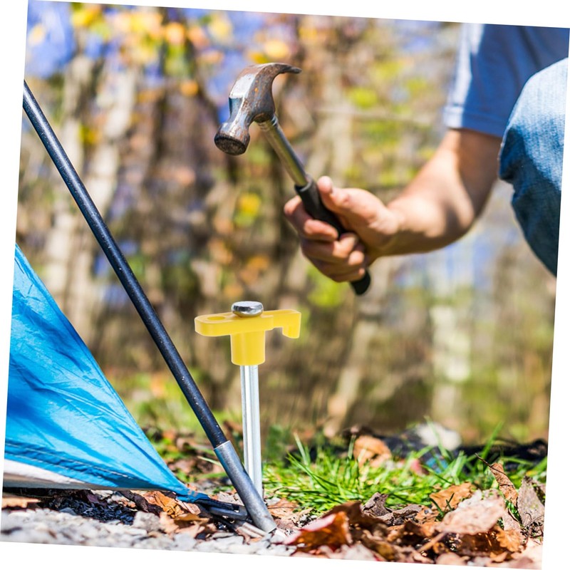 CORHAD Camping Tent Stakes Large Head 10pcs Steel Ground Nails