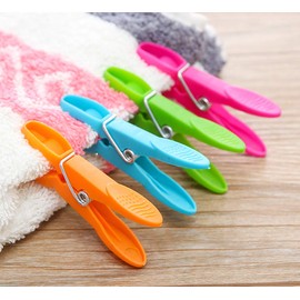 Strong Plastic Clothes Pegs for Drying Laundry Clothing Line Clips Set Travel clothespins 24 Pack Rose Red