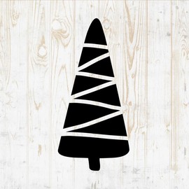 Christmas Tree Decals Peel and Stick - Wall Vinyl Decals Stickers - Ornament Snowflake Reindeer Santa Claus Holly Angel Silhouette - Car Window Truck Laptop Tumbler - Shop Store Room Decor DWSV15135