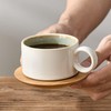 LUKA 6 Ounce Porcelain Stackable Espresso Cups with Saucers and