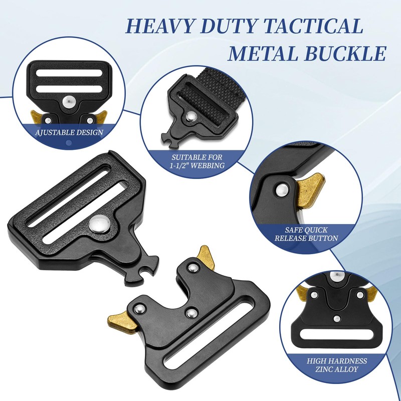 DEVPSISR 1-1/2 Inch Tactical Buckle Replacement 2 pack,Metal Buckle Clip
