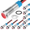 DaierTek LED Indicator Light 12V Red LED 6MM Metal Waterproof