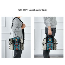 Western Aztec Insulated Lunch Bag Indian Tribal Lunch Box Reusable Lunch Tote Bag for Women Men Adult Cooler Bag with Adjustable Shoulder Strap Leakproof for Work School Picnic