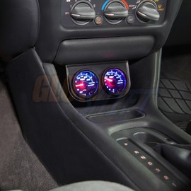 GlowShift Universal Black Dual Gauge Mounting Bracket Pod - Fits Any Make/Model - Mounts (2) 2-1/16" (52mm) Gauges Under The Vehicle's Dashboard