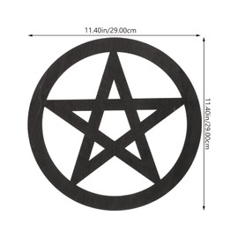 Alipis Wooden Pentacle Wall Sign Wooden Pentagram Wall Hanging Wall Decor Art Wooden Wall Panel Wall Plaques Decorative Wall Medallions for Living Room Bedroom Black