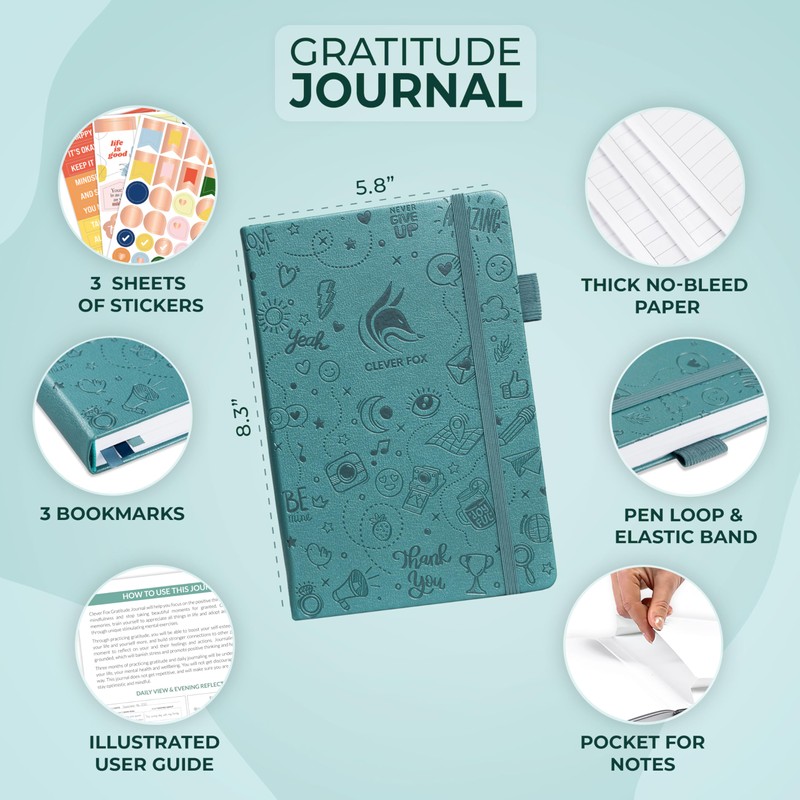 Clever Fox Gratitude Journal – Happiness, Positivity & Affirmation Daily