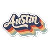 Squiddy Austin Texas Layered Retro Style - Vinyl Sticker Decal for Phone, Laptop, Water Bottle (3" Wide)