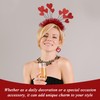 1 Red Headband, 1 Pair Of Heart-Shaped Pendant Earrings, Creative