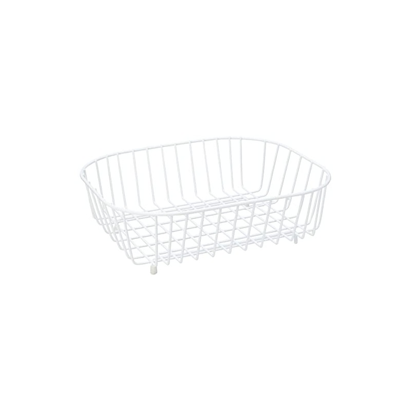 Delfinware 2947W White Oval Sink Basket, Metal
