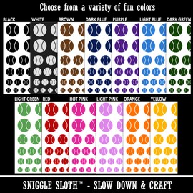 Tennis Ball Temporary Tattoo Water Resistant Fake Body Art Set Collection - Yellow (One Sheet)