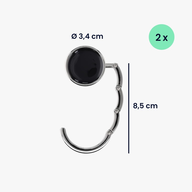 kwmobile Table Handbag Holder Hooks – 2 x Foldable Non-Slip