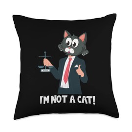 Cat Apparel Lawyer Tee Lawyer Cat Filter Throw Pillow, 18x18, Multicolor