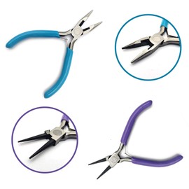 5 Pcs Jewellery Making Pliers, Jewelry Making Pliers Tools Set, Needle Nose Pliers/Chain Nose Pliers/Wire Cutter Pliers/Round Nose Pliers/Curved Nose Pliers, for Jewellery Beading Repair Making