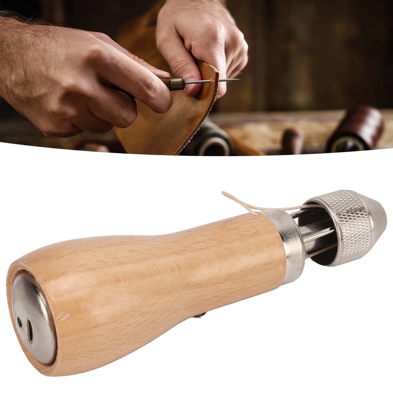 Leather Sewing Awl DIY Sewing Steel Stitching Awl with Nonslip