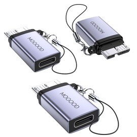 MOGOOD USB3.0 C Female to Micro B Male Adapter, Micro B to USB C Female Data Adaptor, Micro B to USB C Data Charging Converter Adaptor for External Hard SSD Drive, Digital Camera, Phone(3 Pack)