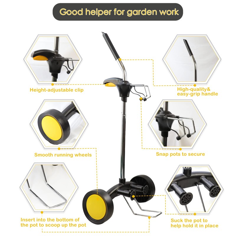 SQUEEZE master Garden Pot Mover with Free Wheels-Good Helper for