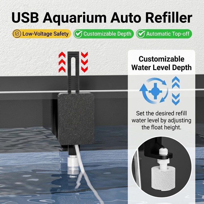 Auto Top Off System with Float Sensor, Preset Drain/Refill Function,