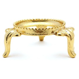 Pedestal, Natural Stone, For Round Balls, Gold Color, 4 Types of Display, Sphere, Gold, Metal Base, Fixture, Large Size