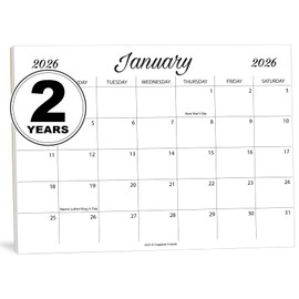 Guajolote Prints 2026-2027 Magnetic Calendar for Refrigerator – 2-Year Monthly Calendar with Magnets, 7.25 x 10 in, Plain White Design