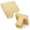 QOGRISUN Solid Brass Square Cabinet Knobs, Gold Drawer Pulls –